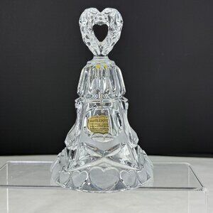 Vintage Hofbauer Echt Bleikristall Hand-Cut Lead Crystal Bell With Heart Handle